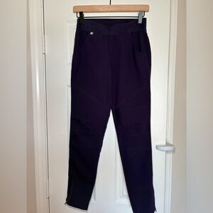 FIGS Yola Moto Skinny Scrub Pants Purple XXS – Ribbed Knee Panels & Ankle Zips‎